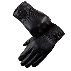 Man Winter Cycling Leather Gloves Windproof Outdoor Cycling Motorcycle Warm  Cashmere Men'S Leather Gloves Wholesale