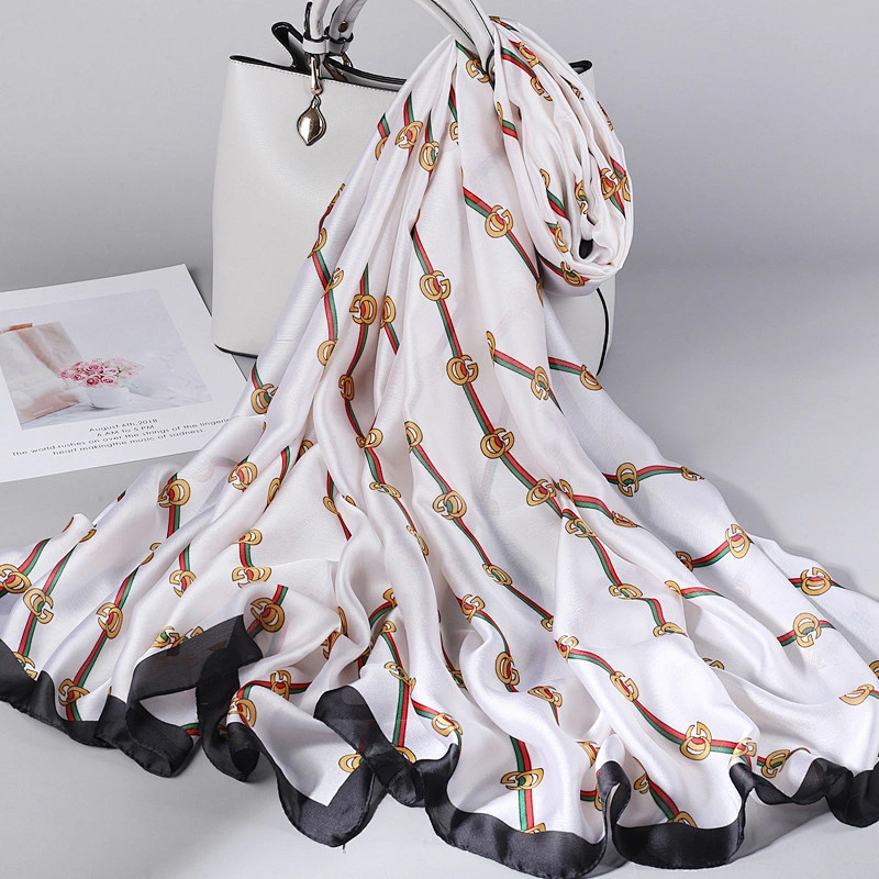 Factory Direct New Silk Scarf Female Mother Gauze Sunscreen Wild Scarf Summer Thin Long Shawl
