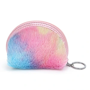 Factory customized wholesale colorful plush coin purse ladies creative mini purse storage coin purse