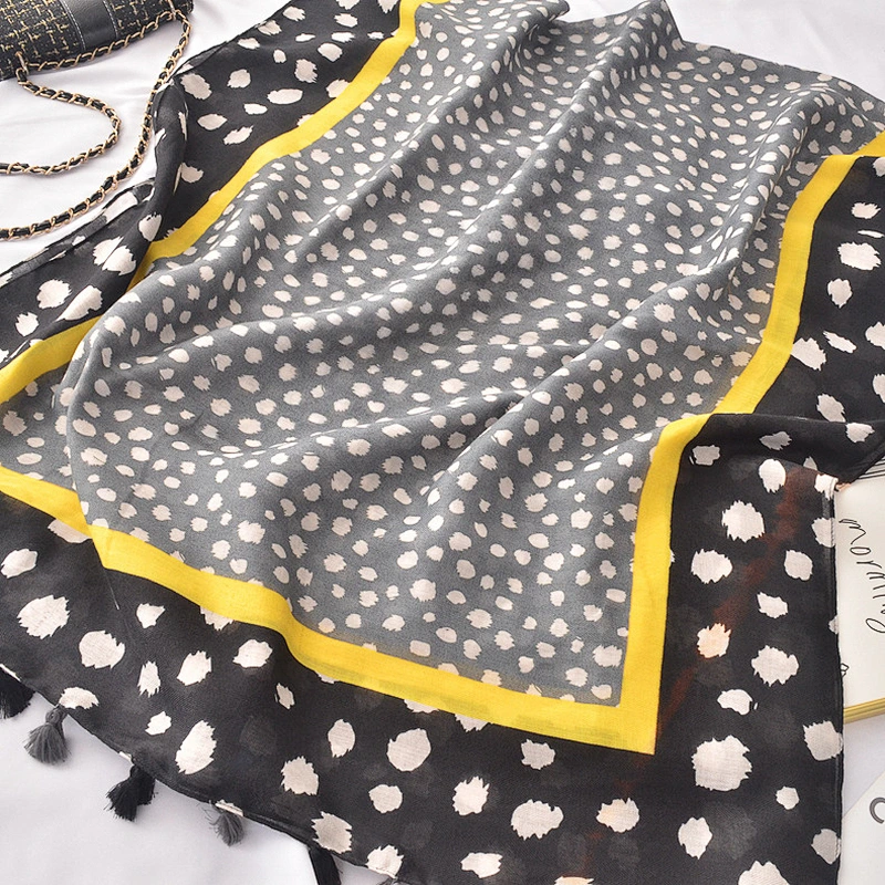 Korean Version Scarf Ladies New Wild Border Color Matching Shawl Fashion Student Small Clouds Tassel Dual-Use Scarves