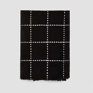 Autumn Winter Black Plaid Cashmere Big Shawl Stylish Female Thick Warm Scarf