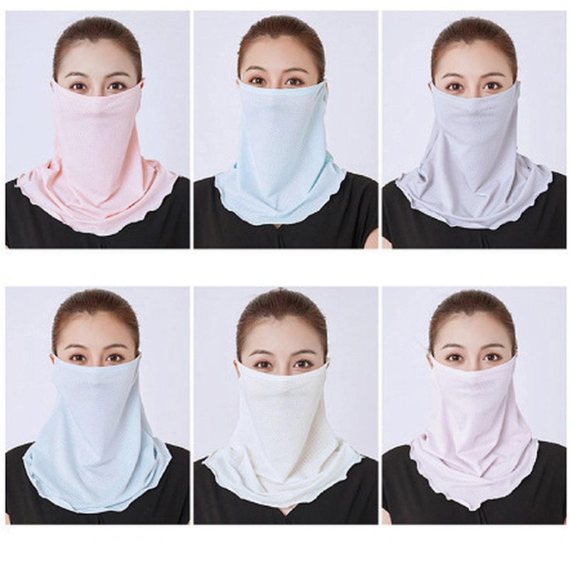 Custom Plain Color Sunscreen Ice Silk Bandana With Ear Loop For Face Coverage And Dust Protection