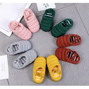 2020 autumn winter new candy color children's cotton slippers indoor outdoor home shoes for boys girls