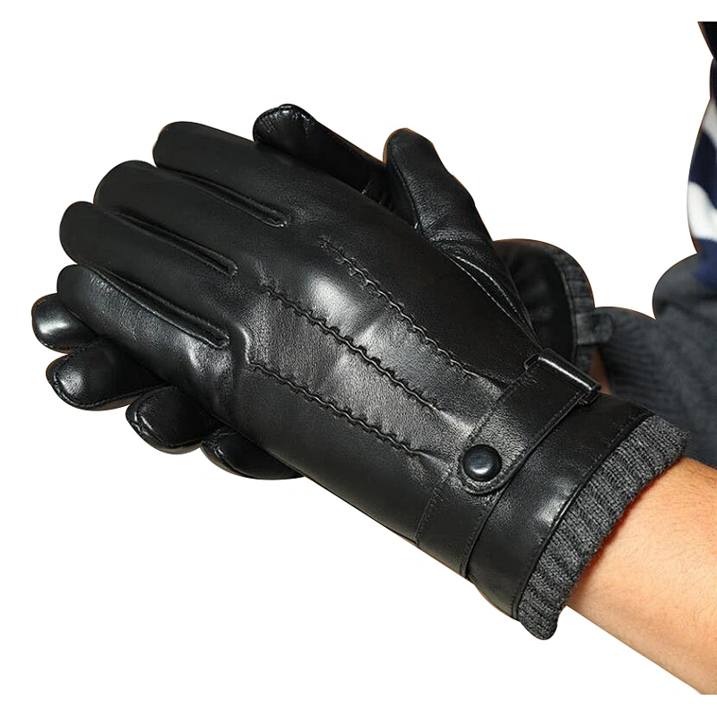 Man winter high quality leather gloves touch screen gloves winter Cycling Leather Gloves