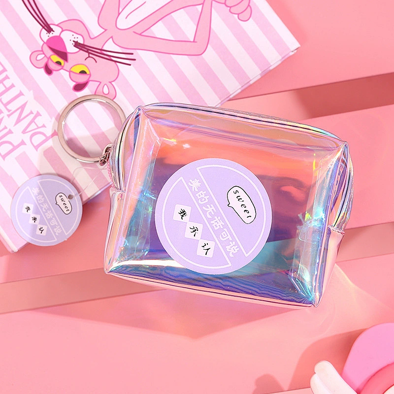 The new 2020 Korean version of the storage female laser mini coin purse cute student translucent multifunctional small bag
