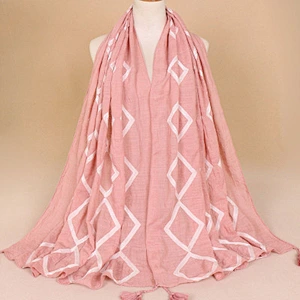 New spring and autumn fringed ethnic sunscreenscarf geometric cotton scarf shawl hijab