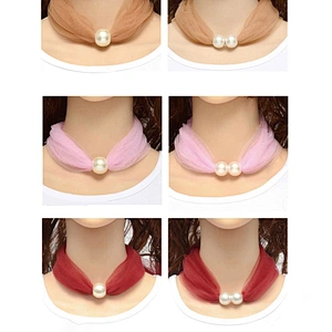 2020 Spring New Pearl Button Small Silk Scarf Variety Small Scarf Korean Version Georgette Decorative Scarves