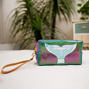 6 Color Mermaid Tail Cosmetic Bag Pu Leather Laser Waterproof Bag Portable Multi-functional Make Up Bag