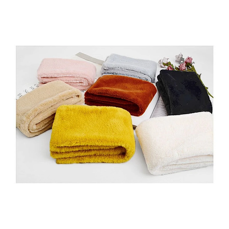 Fashion Ladies Thick Plush Solid Color Scarf Winter Trend All-Match White Plush Neck Scarf