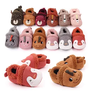 Winter Children Home Slippers Kids Baby Cartoon Animals Shoes Girls Plush Warm Slippers Boys Indoor Slippers