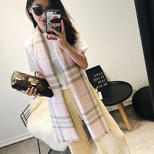 Autumn Winter Classic British Plaid Scarf Cotton Cashmere Scarf Women Shawl Dual-Use New Wholesale