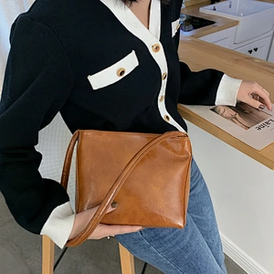Retro Bag Female 2021 Autumn New All-Match Solid Color Bag Underarm Bag Shoulder Handbag