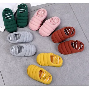 2020 autumn winter new candy color children's cotton slippers indoor outdoor home shoes for boys girls