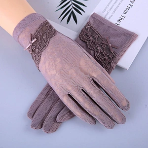 Wholesale Ladies Funky Lace Bow Gloves Non-skid Touch Screen Gloves Ice Silk Sunscreen Gloves