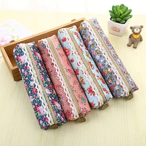 Wholesale Student Supplies Elegant Floral Pencil Case Korea Extended Pencil Case Stationery Bag