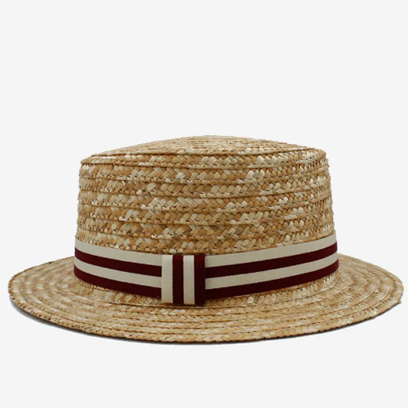 New Fashion Brown Panama Hats Outdoor Protection Sun Wide Brim Floppy Brim Hat Floppy Raffia Straw Hat