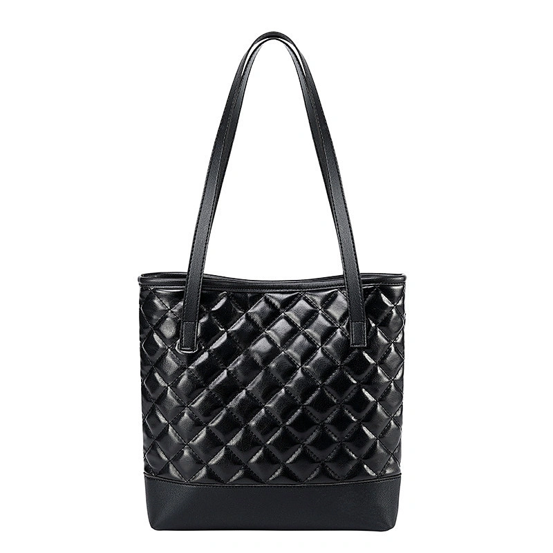 New Style Black Tote Bags Textured Handbag Ladies Wild Single-Shoulder  Bag Foreign Style Bag