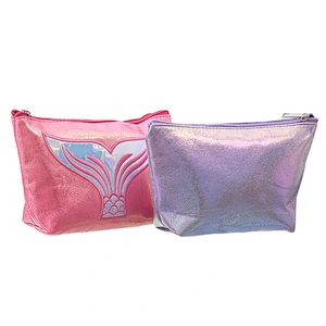 Seashell Holographic Pouch Laser Mermaid Makeup Bag Travel Organizer Cosmetics Toiletries Storage Bag