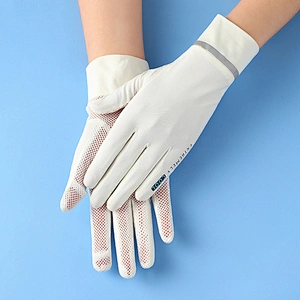 Women'S Gloves Summer UV Sun Protection Tram Outdoor Touch Screen Breathable Ice Silk Driving Gloves
