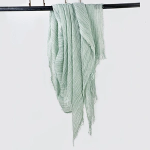 Pure Cotton Big Folds Rough Texture Dirty Dyed Scarf Literary Style Retro Shawl Female