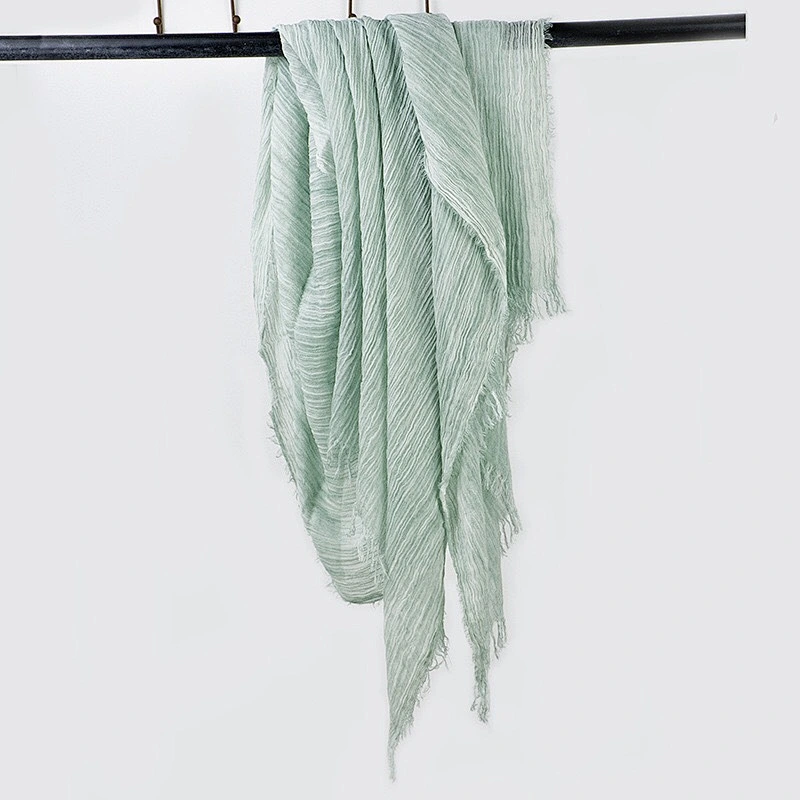 Pure Cotton Big Folds Rough Texture Dirty Dyed Scarf Literary Style Retro Shawl Female