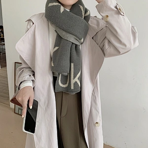 OK Letter Cashmere Scarf Female Winter Lengthened Thickened Students Keep Warm Scarf