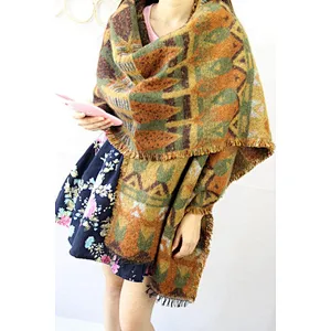 Winter New Pyramid Castle Style Geometric Warm Thickened Unisex Cashmere Scarf Shawl