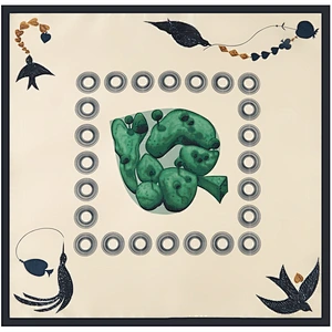 Swallow Leaf Printed Sunscreen Scarf Temperament simulation Silk Small Square Scarf