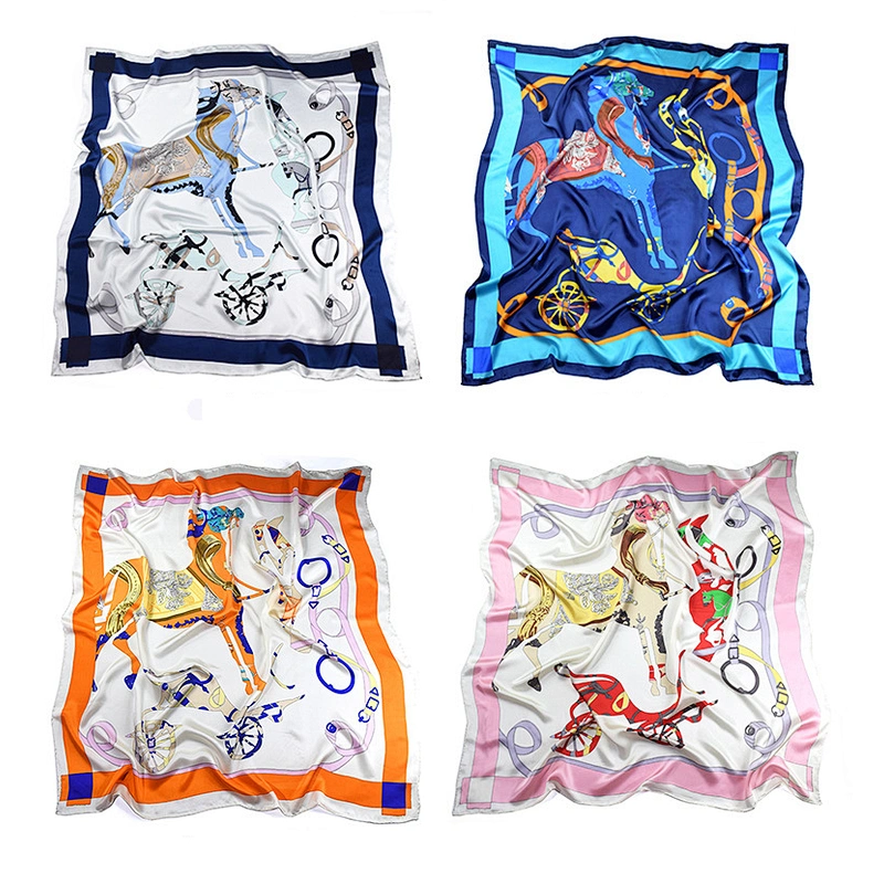 106*106 CM Silk Large Square Scarf Carriage Printed 100 % Silk Gift Women Ladies Scarves Shawls