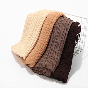 31 color stock Malaysia New Chiffon Crinkle monochrome plain chiffon scarf women hijab