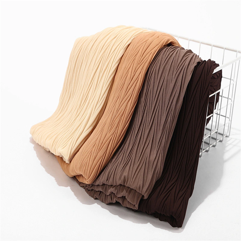 31 color stock Malaysia New Chiffon Crinkle monochrome plain chiffon scarf women hijab