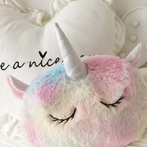 Plush Messenger Bag Cute Cartoon Ice Cream Color Tie-Dye Round Zipper Cosmetic Bag Girls Small Shoulder Bag