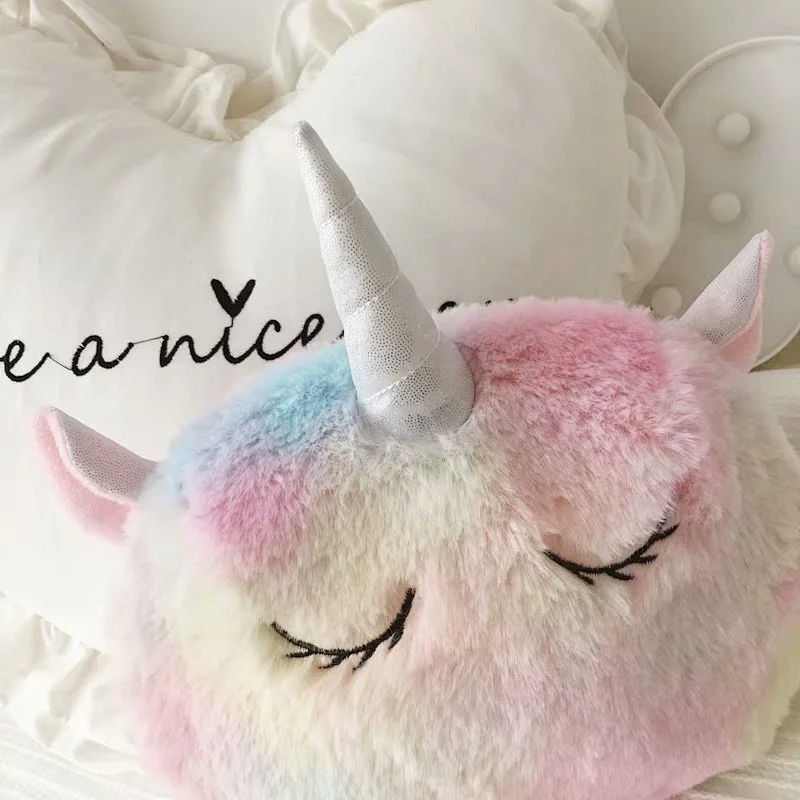 Plush Messenger Bag Cute Cartoon Ice Cream Color Tie-Dye Round Zipper Cosmetic Bag Girls Small Shoulder Bag