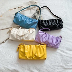 Wholesale One-Shoulder Underarm Bag 2020 New Trendy Korean Version Fold Cloud Bag Soft PU Small Bag For Female