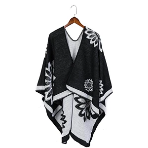 New Fashion European American Style Flower Pattern Cashmere Warm Shawl