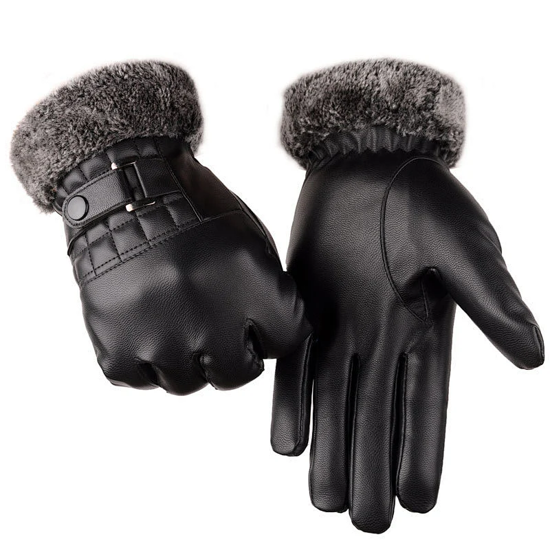 Winter Touch Screen Gloves Business Driving Men's Gloves Thickened Plus Velvet Warmth Riding Outdoor Cotton Gloves