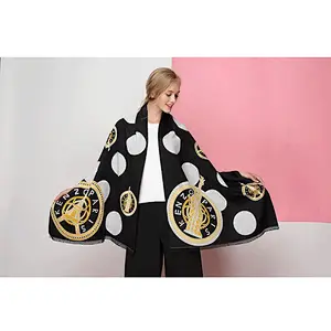 2020 New Fashion Brand European American Style Iron Tower Ladies Cashmere Tassel Warm Scarf Female Shawl