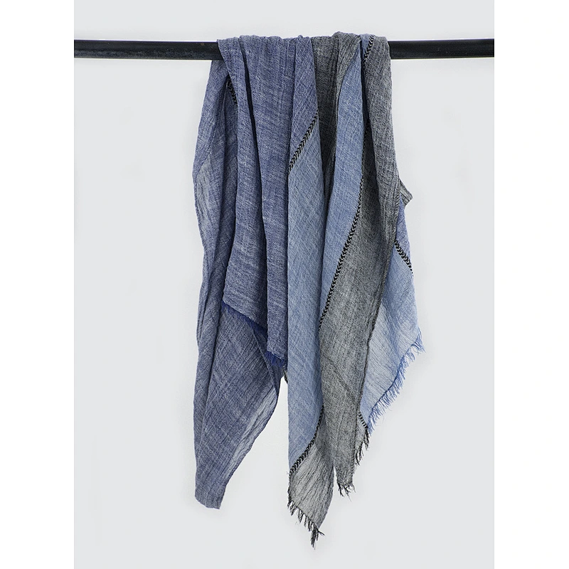 New Korean Style Autumn Winter Art Style Stitching Cotton And Linen Scarf Wholesale