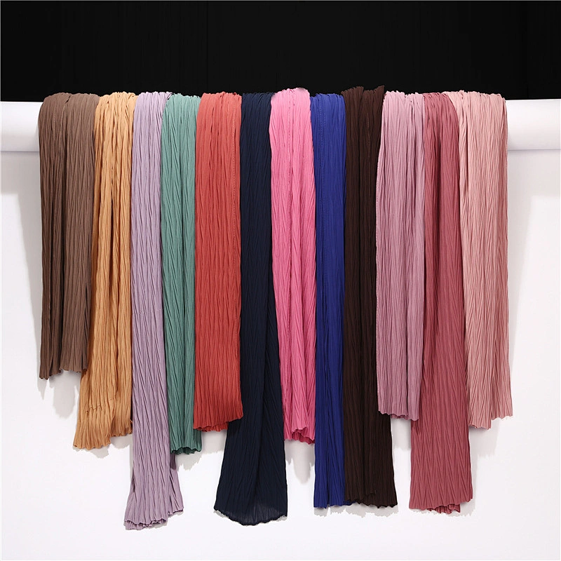 31 color stock Malaysia New Chiffon Crinkle monochrome plain chiffon scarf women hijab