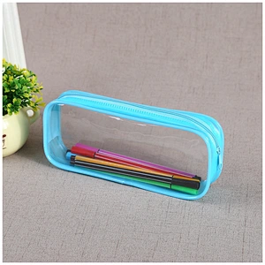 Large Clear Candy Color Recyclable Transparent PVC Pencil Bag