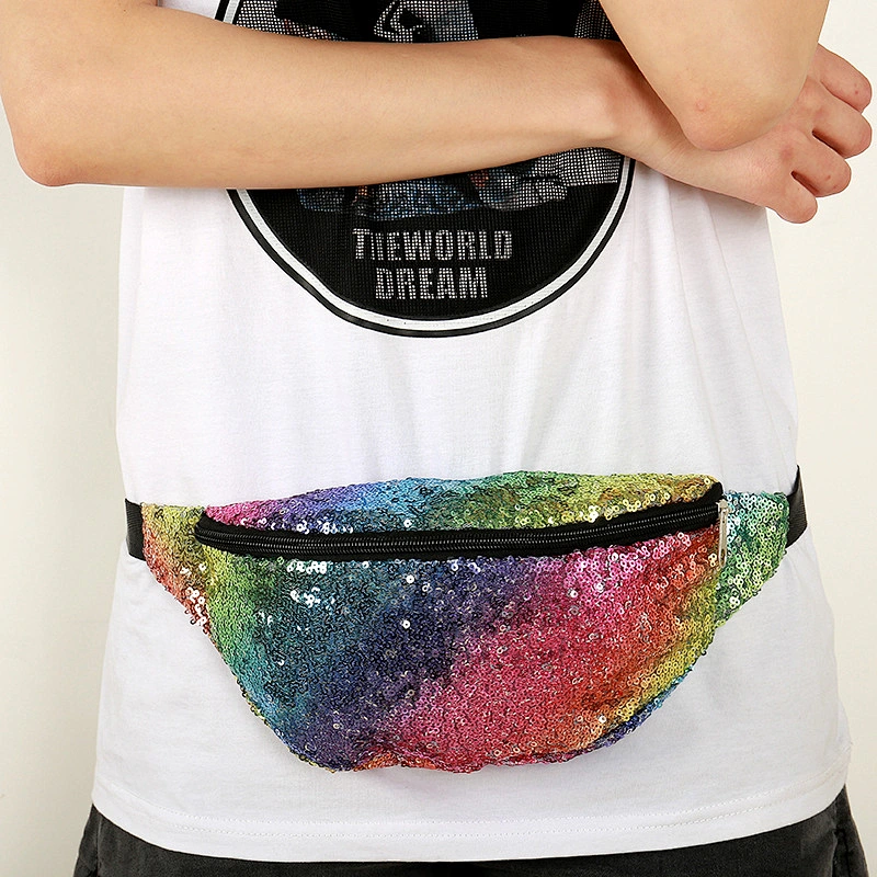 Mermaid Colorful Sequin Women'S Bag, Sports Leisure Waist Bag, Multi-Function Large Capacity Waist Bag Wholesale