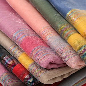 Autumn and winter women wild water ripple gold thread solid long organza shawl scarf