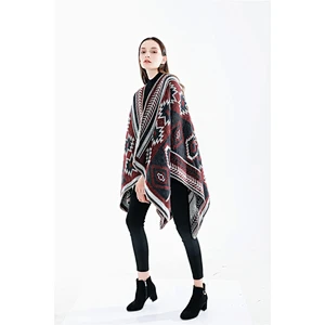 2020 Factory Direct Thick European American Style Cross Diamond Geometric Pattern Cashmere Big Shawl