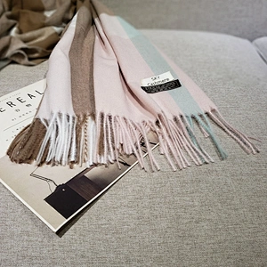 Ladies Scarf New Autumn Winter Tassel Shawl Scarf Korean Version Large Plaid Solid Color Cashmere Scarf