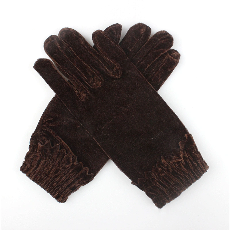 New Designs Soft Silk Velvet Materials Colorful Warm Comfort Products Fashion Ladies Winter Gloves