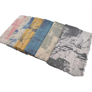 Spring Autumn Korean Style Pastoral Ink Painting Graffiti Printing Shawl Scarf For Ladies Cotton And Linen Beach Shawl