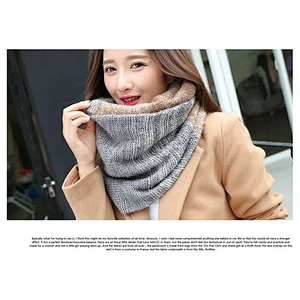Hot Style Autumn Winter Knit Pullover Collar Female Korean Version Super Long Gradient Color Warm Collar Scarf