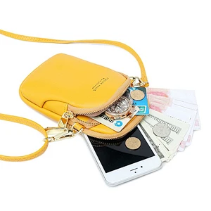 2020 new Korean version of simple diagonal bag ladies mobile phone bag PU pure color wild single shoulder fashion small bag