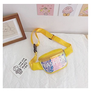 2020 New Fanny Pack Girls Waist Bag PU Laser Chest Bag Fashion Print Unisex Kids Children Crossbody Bag Purses