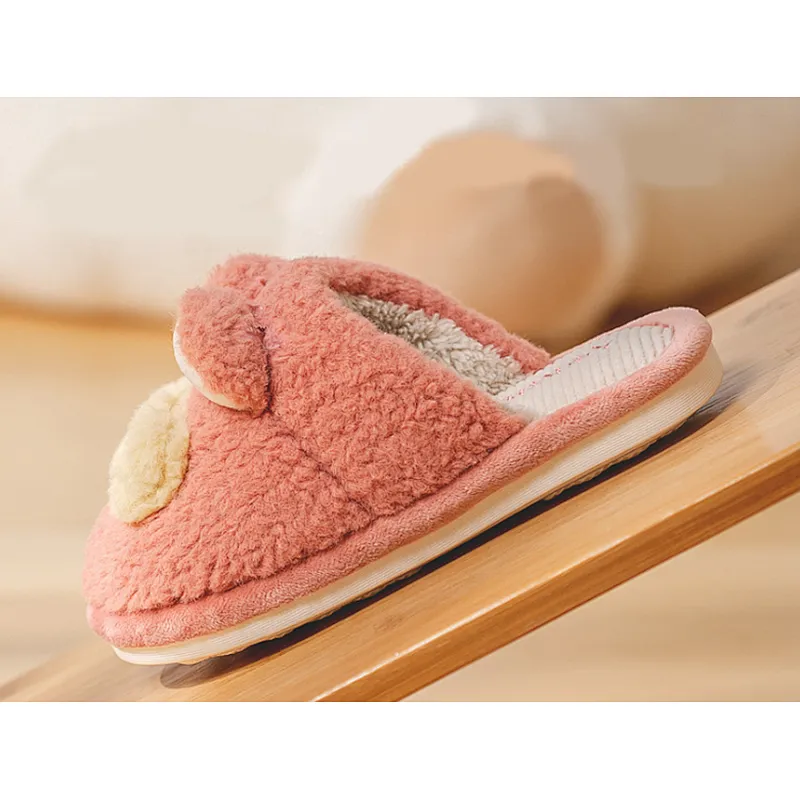 Children Little Girls Anti-Slip Cartoon Autumn Winter Plush Warm Indoor Floor Slipper Kids Home Shoes